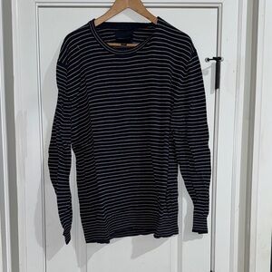 American Eagle Outfitters Navy Striped Long Sleeve Shirt